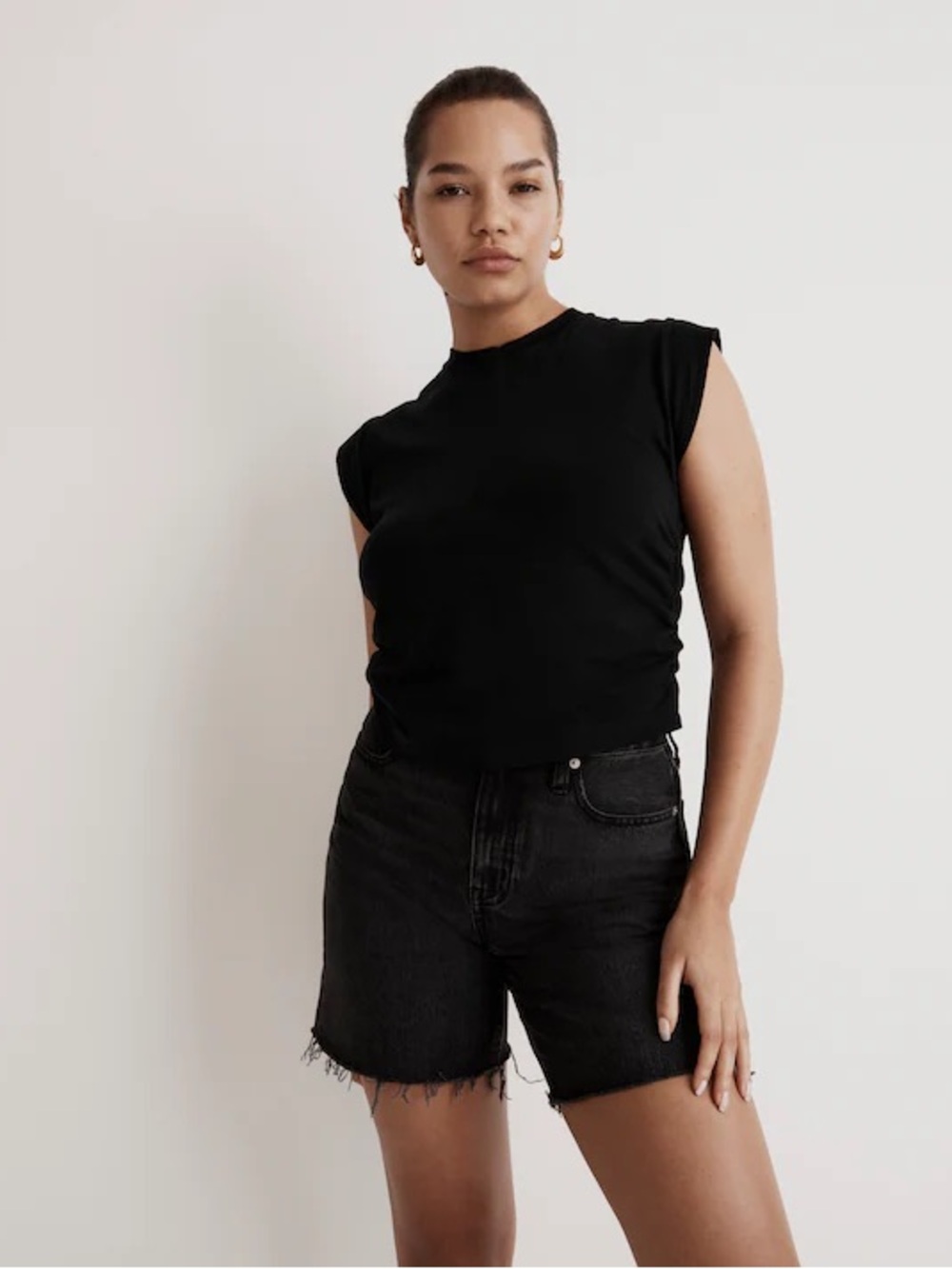 MADEWELL side cinch muscle tee black size XS